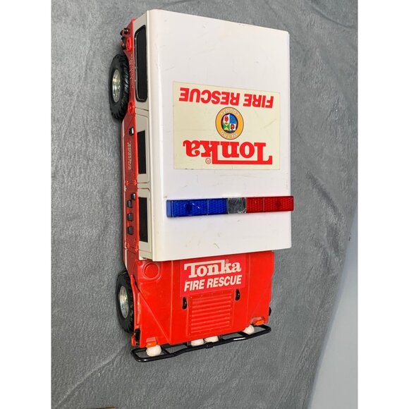 Tonka Fire Rescue Hummer Vehicle 2000s Vintage Red & White with Lights Sounds - Picture 6 of 10